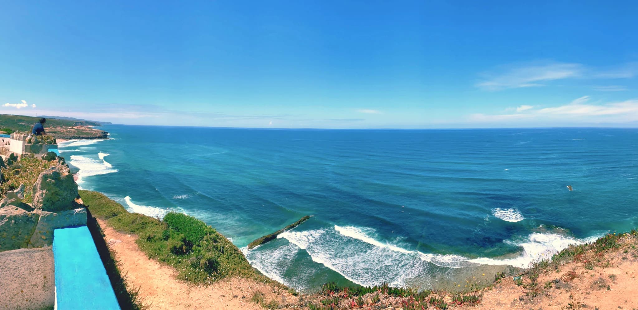 Panoramic coastal view of Foz do Lizandro near Ericeira