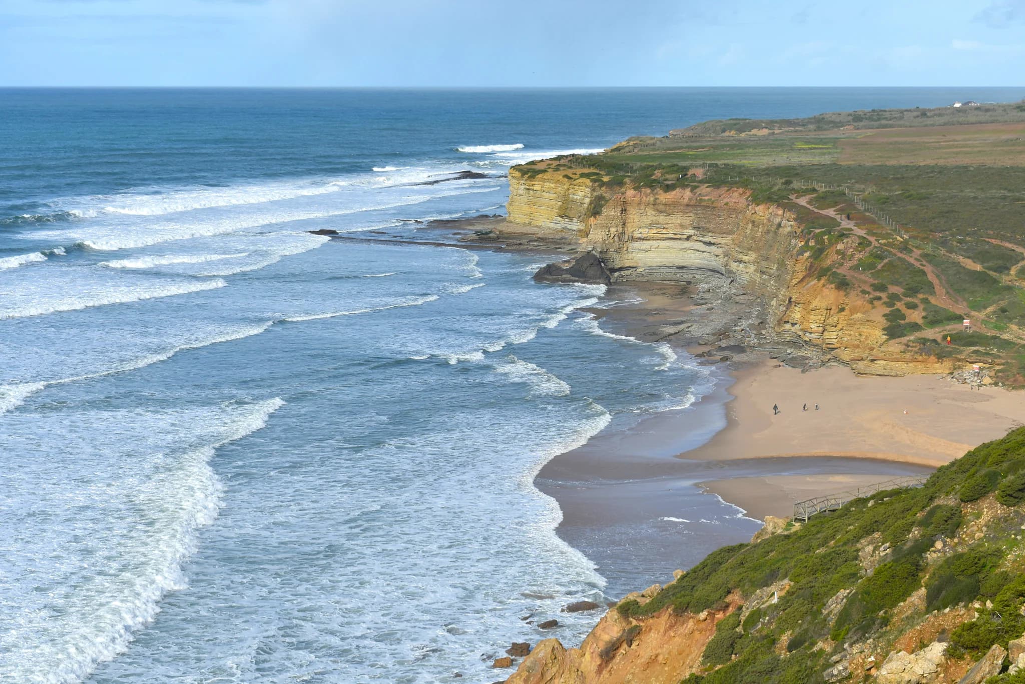 Cliffs, waves and shoreline at Ribeira d’Ilhas near Ericeira