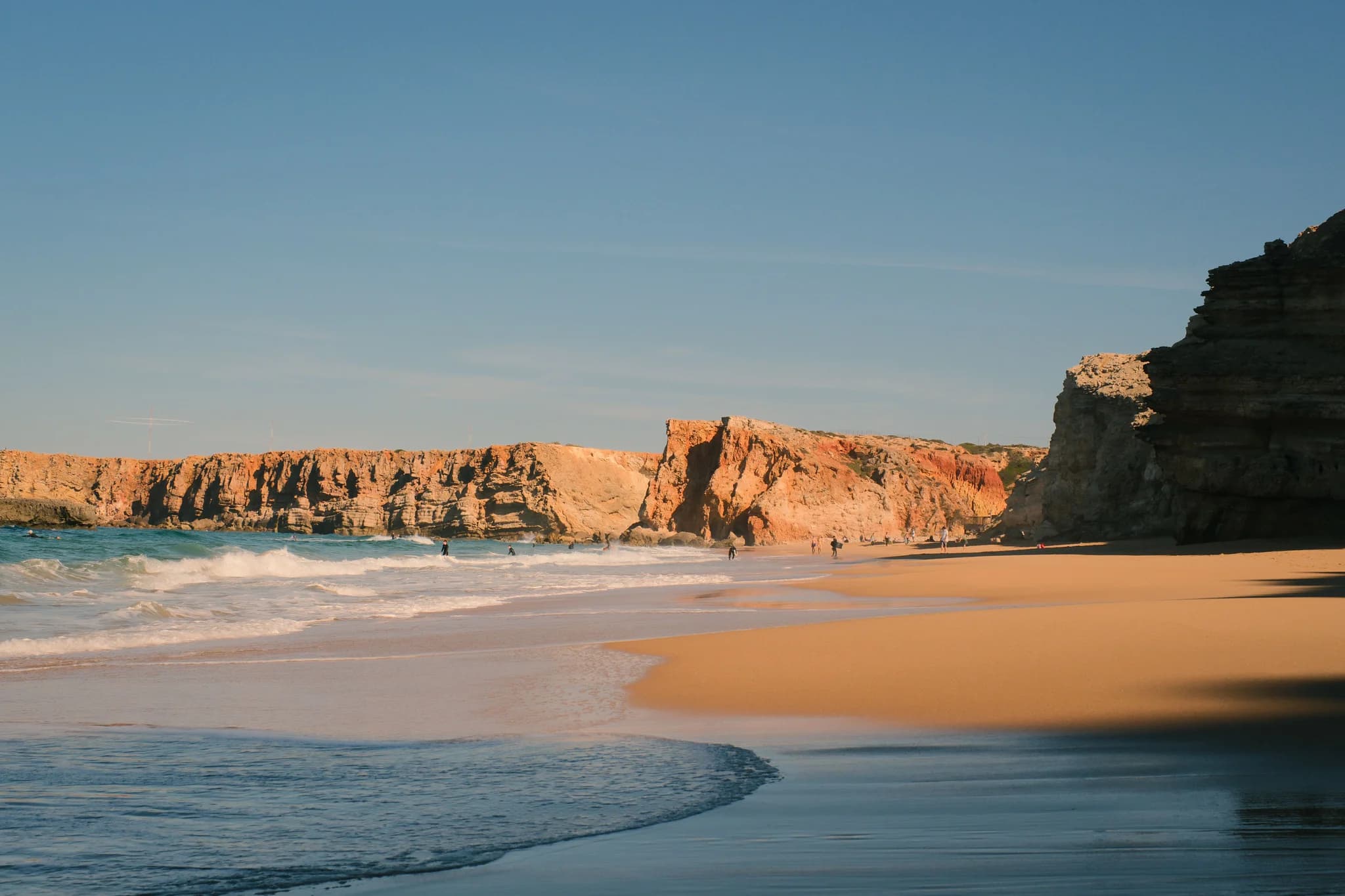 Cliffs and beach at Praia do Tonel in Sagres